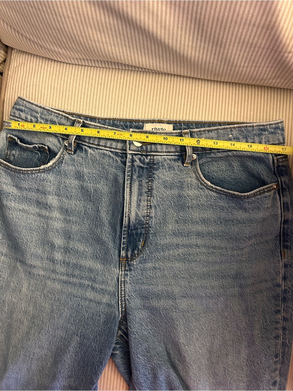 LOFT Rivete Straight-Leg Light Blue Denim Jeans